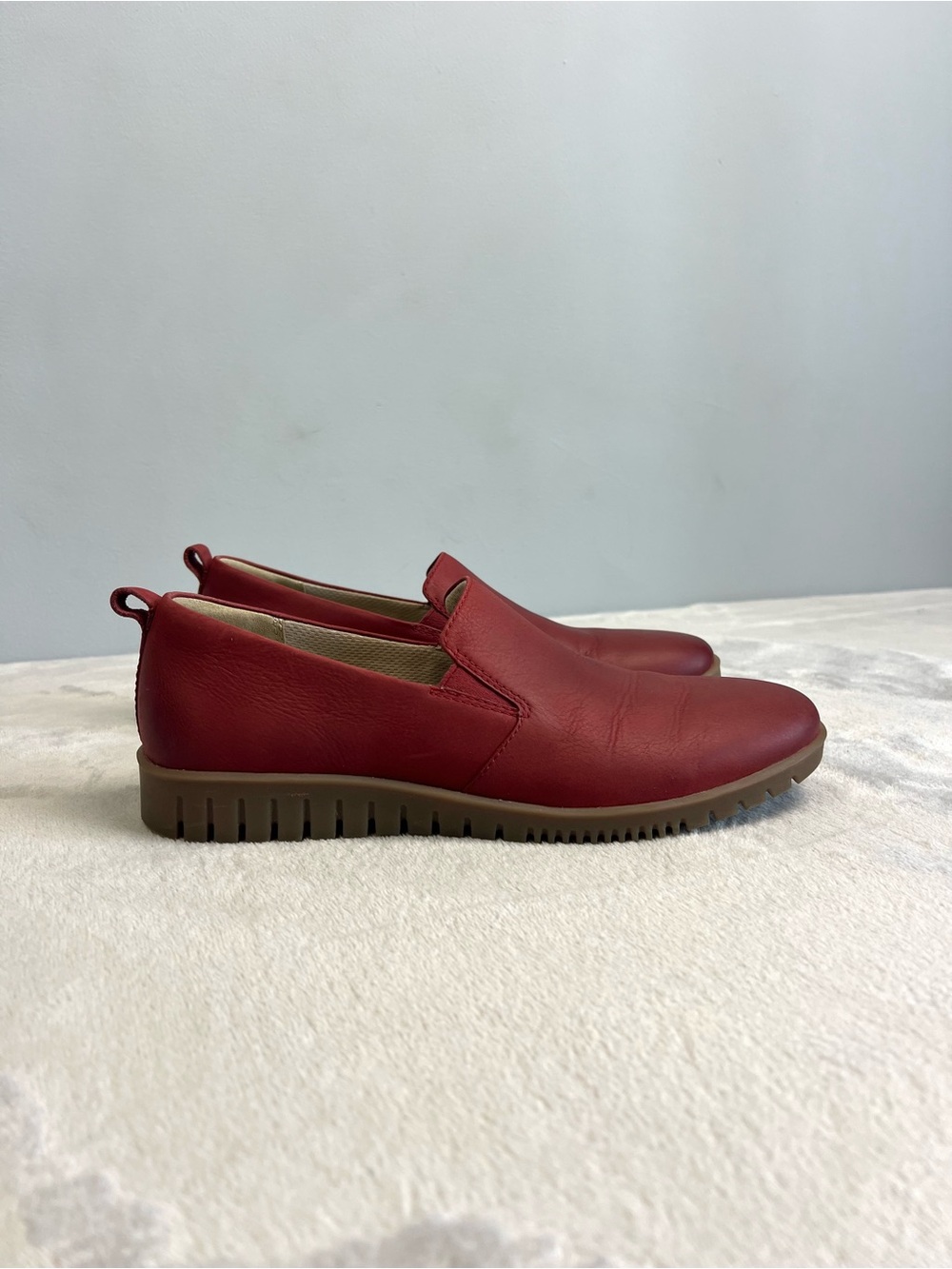Dansko Linley Red Leather Slip On Comfort Loafers Walking Shoes 9.5